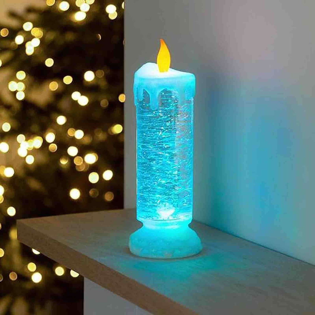 Unisex Lysende LED-Stearinlys i Krystallglass med Färgskiftende Glitter