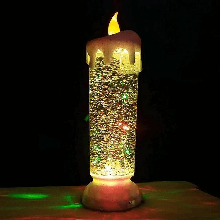 Unisex Lysende LED-Stearinlys i Krystallglass med Färgskiftende Glitter
