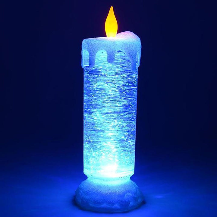 Unisex Lysende LED-Stearinlys i Krystallglass med Färgskiftende Glitter