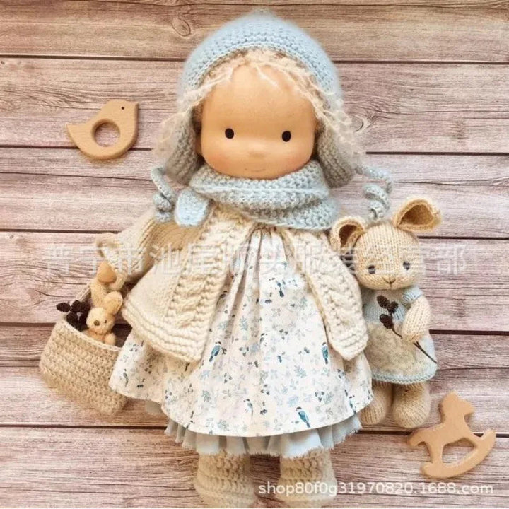Unisex Håndlaget Waldorf-inspirert Plysjdukke