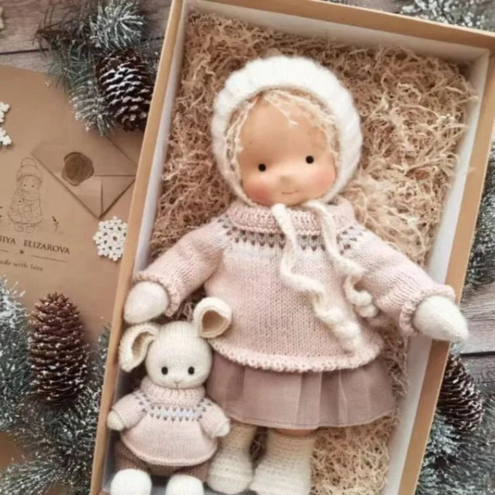 Unisex Håndlaget Waldorf-inspirert Plysjdukke