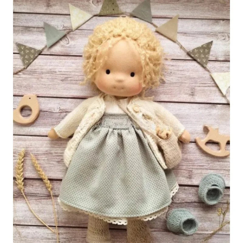 Unisex Håndlaget Waldorf-inspirert Plysjdukke