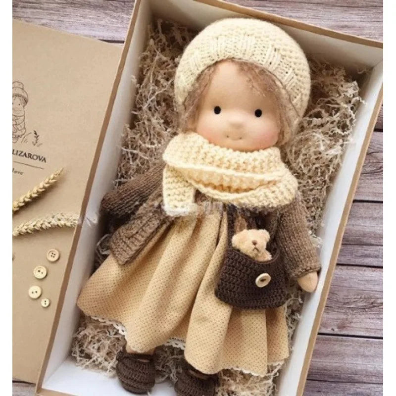 Unisex Håndlaget Waldorf-inspirert Plysjdukke