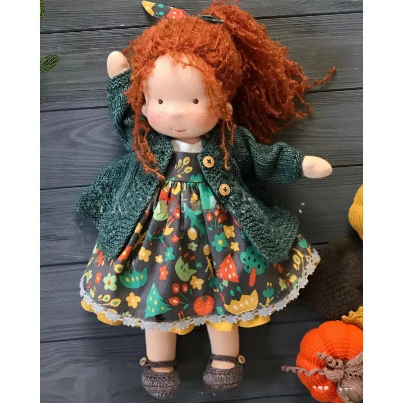 Unisex Håndlaget Waldorf-inspirert Plysjdukke