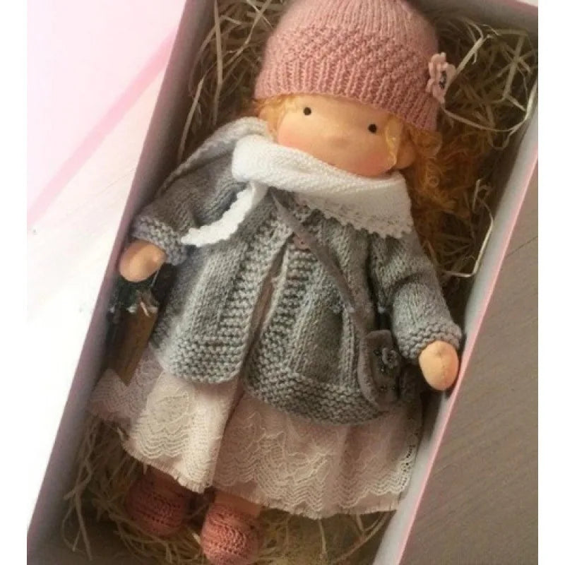 Unisex Håndlaget Waldorf-inspirert Plysjdukke