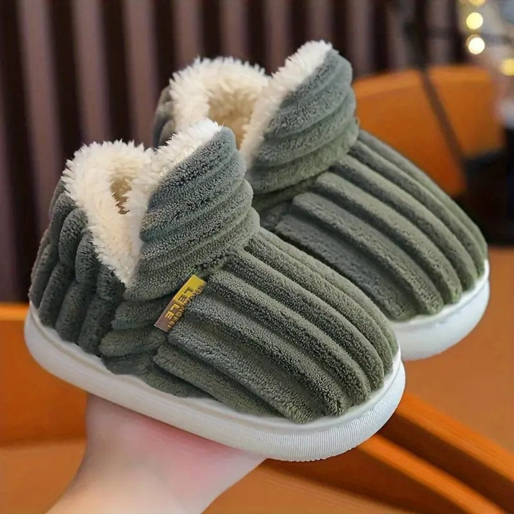 Unisex Komfort Tofflor – Mjuk Plysj &amp; Anti-Skli Sula