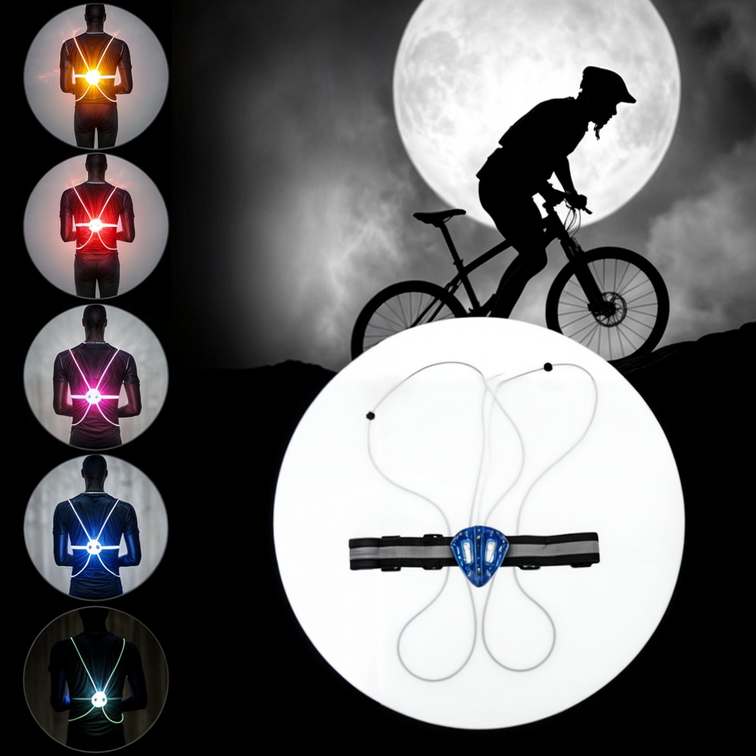 Unisex LED Refleksvest för Maximal Synlighet och Säkerhet i Mörket