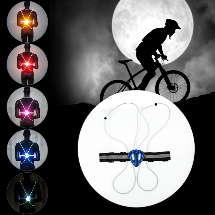 Unisex LED Refleksvest för Maximal Synlighet och Säkerhet i Mörket