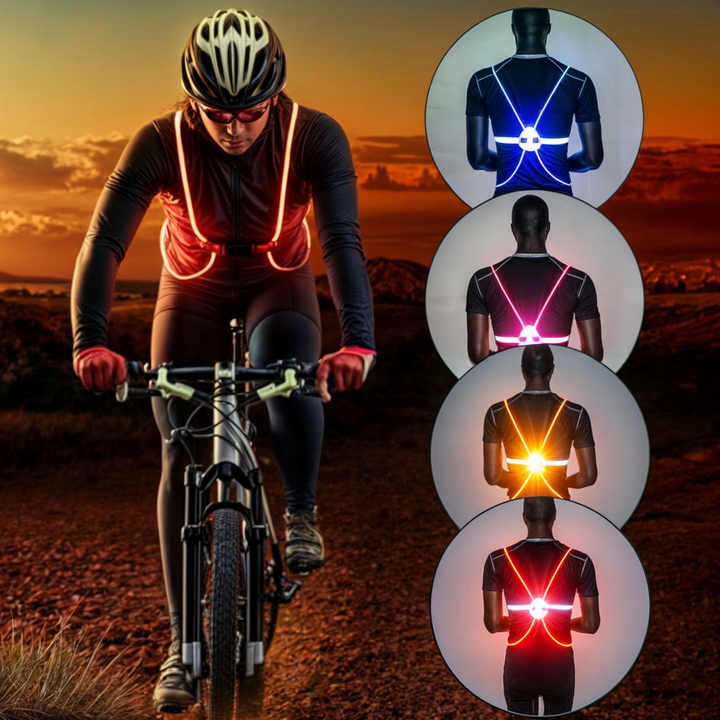 Unisex LED Refleksvest för Maximal Synlighet och Säkerhet i Mörket