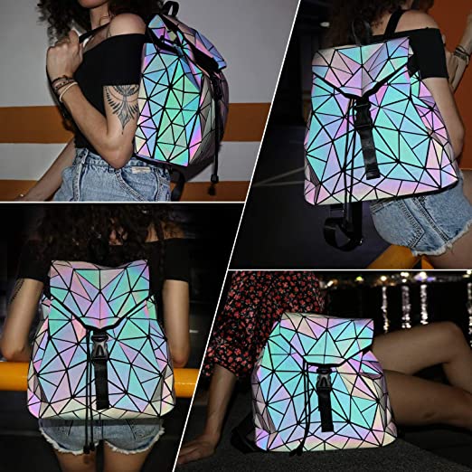 Unisex Lysende Geometrisk Ryggsäck