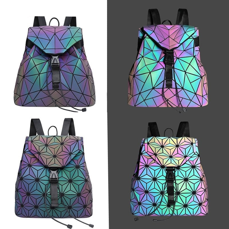 Unisex Lysende Geometrisk Ryggsäck
