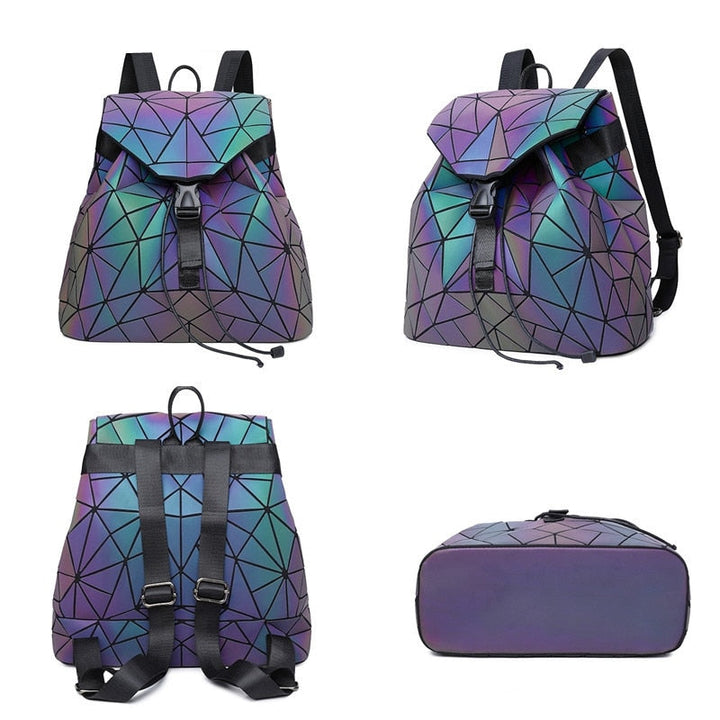 Unisex Lysende Geometrisk Ryggsäck