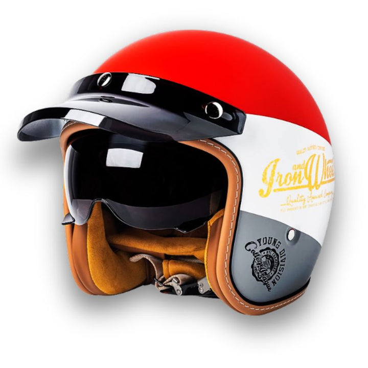 Unisex Motorsykkelhjelm Klassisk Stil Med Visirer