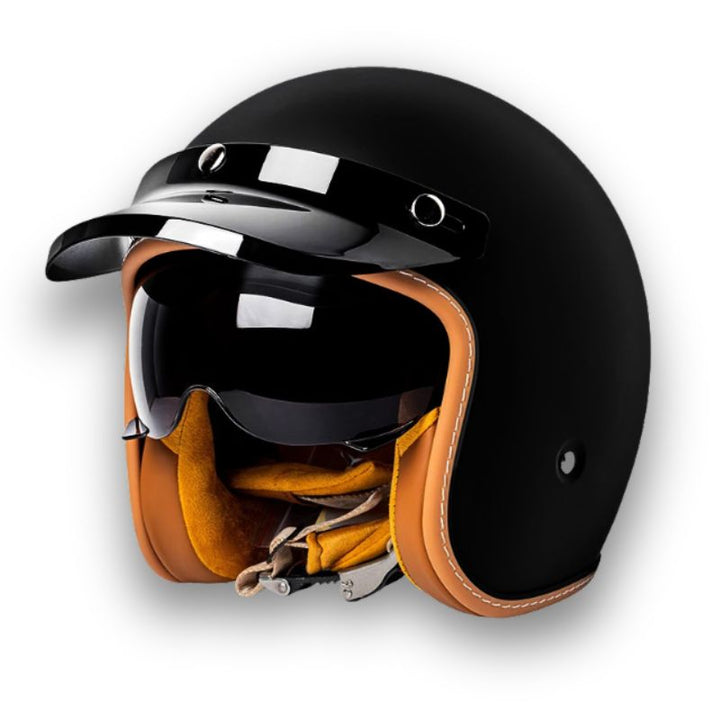 Unisex Motorsykkelhjelm Klassisk Stil Med Visirer