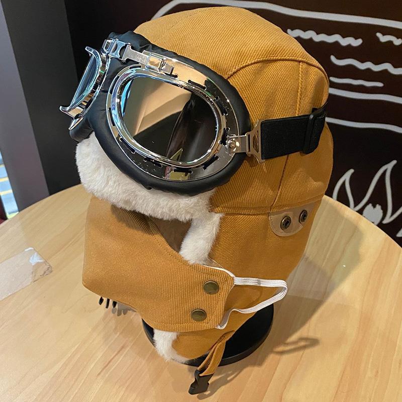 Unisex Pilotlue med briller - Klassisk Trapper Hatt