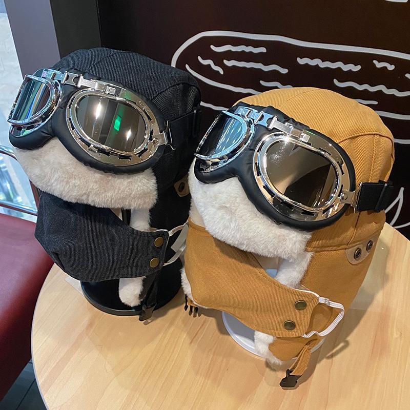 Unisex Pilotlue med briller - Klassisk Trapper Hatt