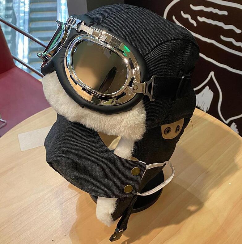 Unisex Pilotlue med briller - Klassisk Trapper Hatt