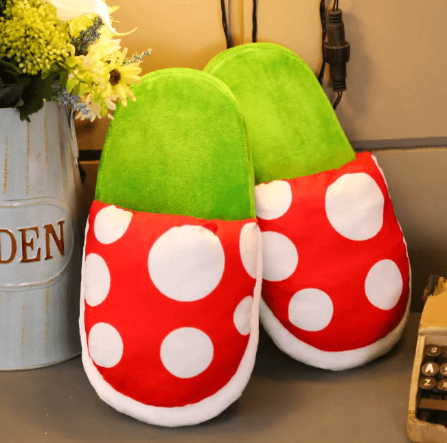 Unisex Piranha Blomma Plysj Tofflor