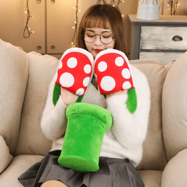 Unisex Piranha Blomma Plysj Tofflor