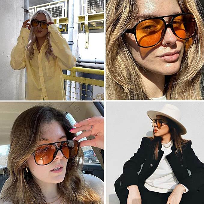 Unisex Retro Aviator Solbriller med UV400 Skydd