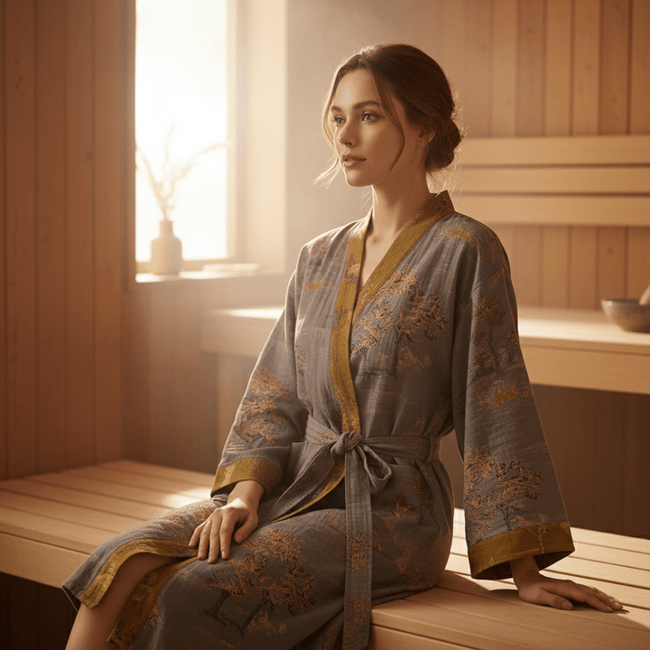 Unisex Badekåpe Kimono Retrodesign