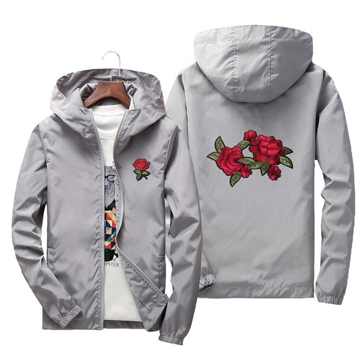 Unisex Roses Vindjacka – Snygg och Vattenavvisande Skydd mot Varet