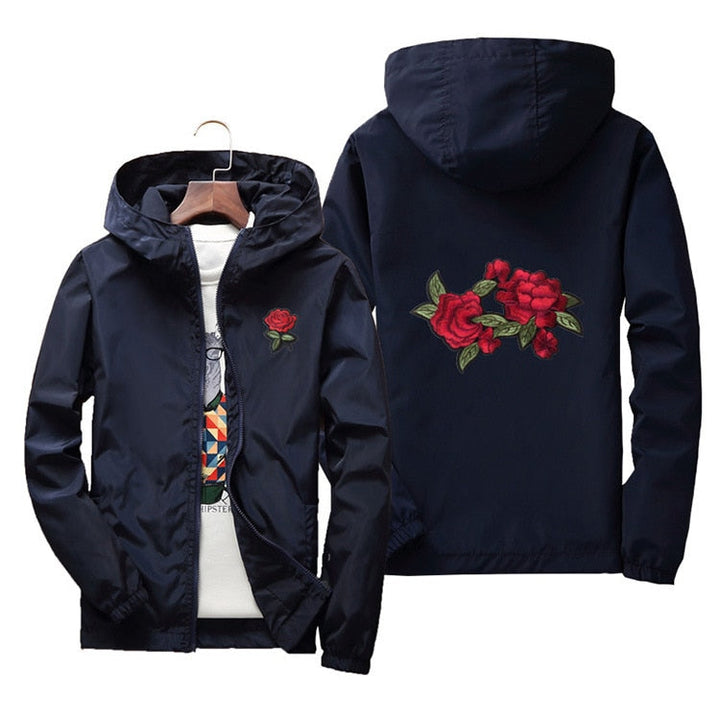 Unisex Roses Vindjacka – Snygg och Vattenavvisande Skydd mot Varet