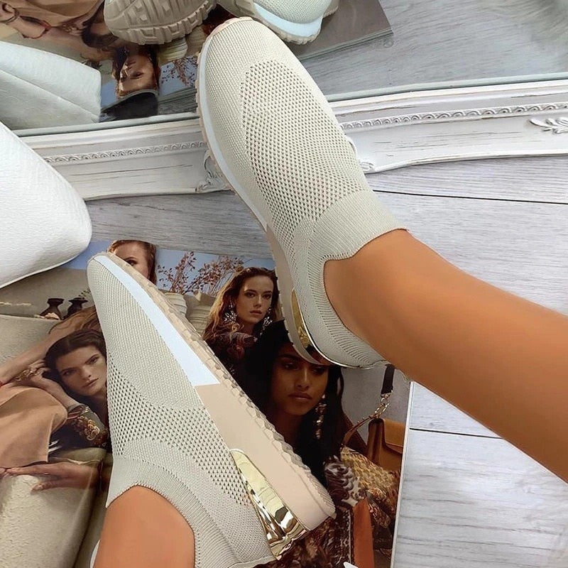 Unisex Ortopediska Slip-On Fritidssko med Andningsbar Mesh
