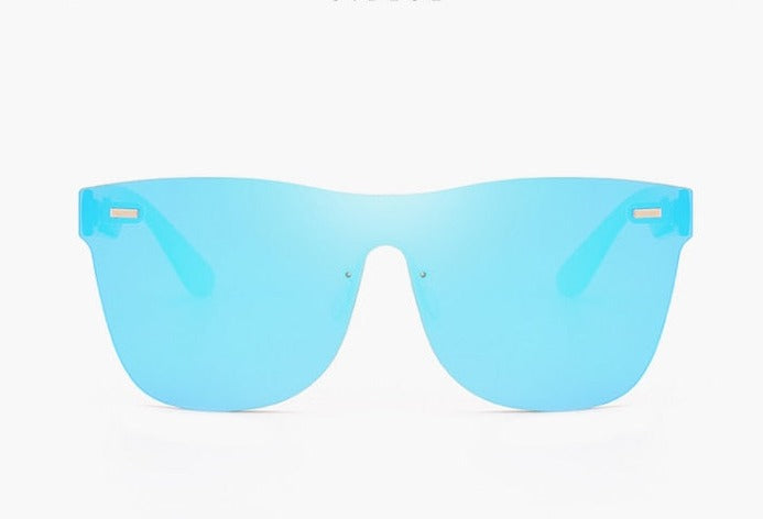 Unisex Solbriller med Färgade Speillinser och UV400 Skydd