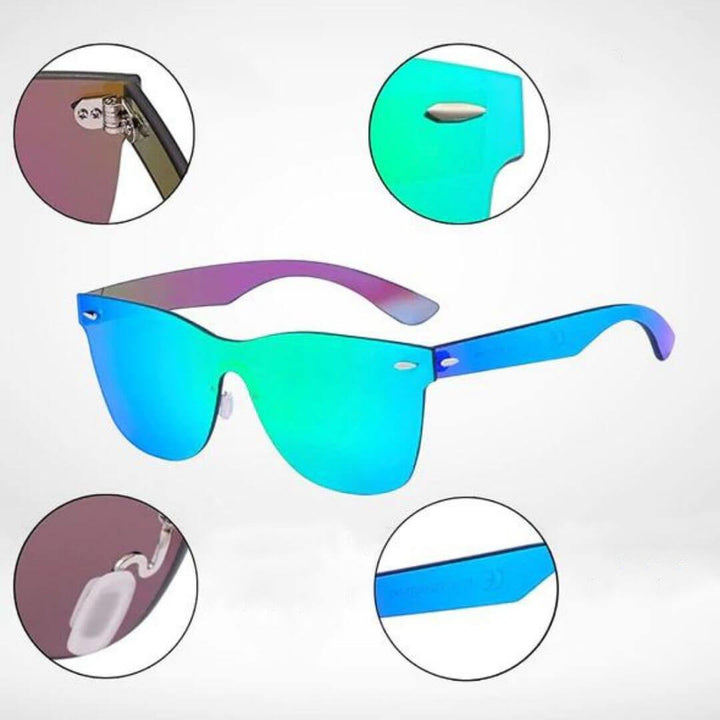 Unisex Solbriller med Färgade Speillinser och UV400 Skydd