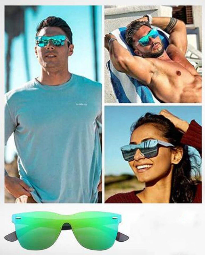 Unisex Solbriller med Färgade Speillinser och UV400 Skydd