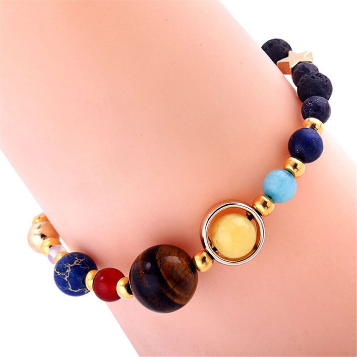 Unisex Solsystem Armband med Natursteiner