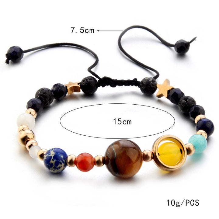 Unisex Solsystem Armband med Natursteiner