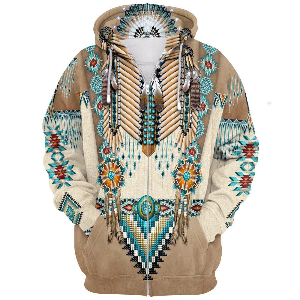 Unisex Tribal Huvtröja med 3D-tryck