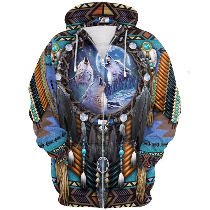 Unisex Tribal Huvtröja med 3D-tryck