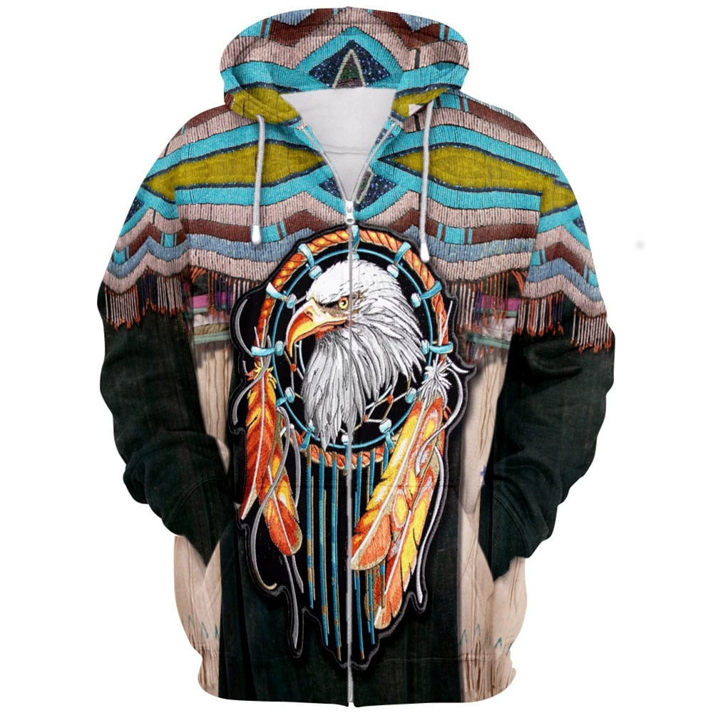 Unisex Tribal Huvtröja med 3D-tryck