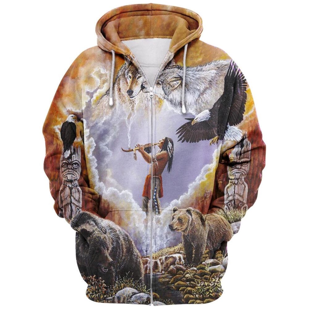 Unisex Tribal Huvtröja med 3D-tryck