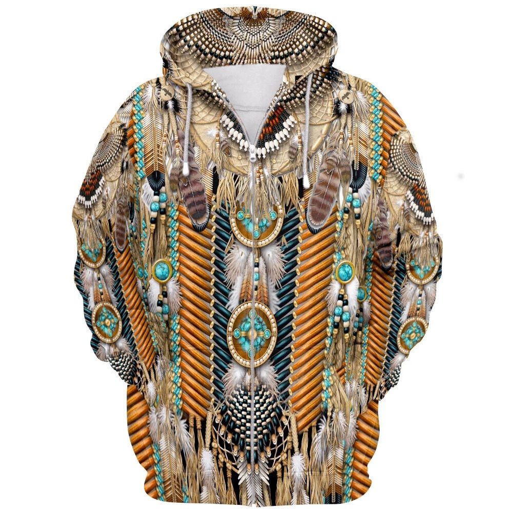 Unisex Tribal Huvtröja med 3D-tryck
