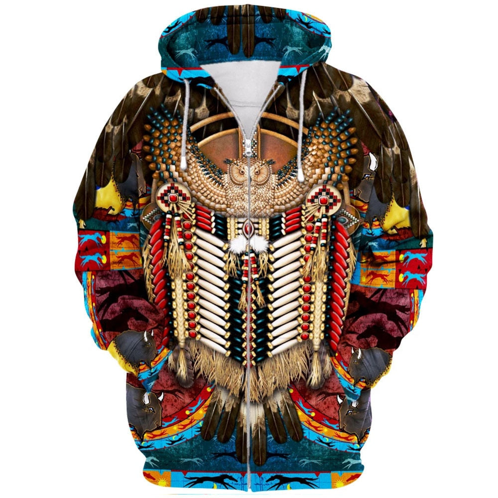 Unisex Tribal Huvtröja med 3D-tryck