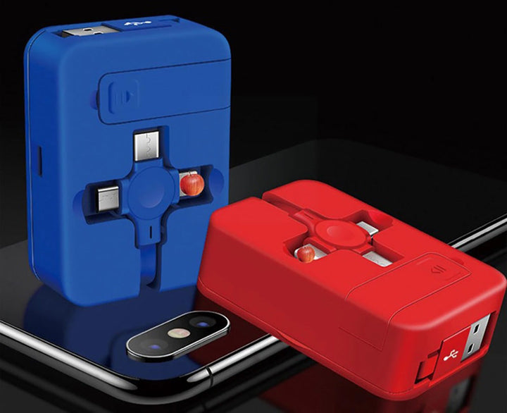 Universell 3-i-1 Teleskopisk Ladekabel med Telefonholder