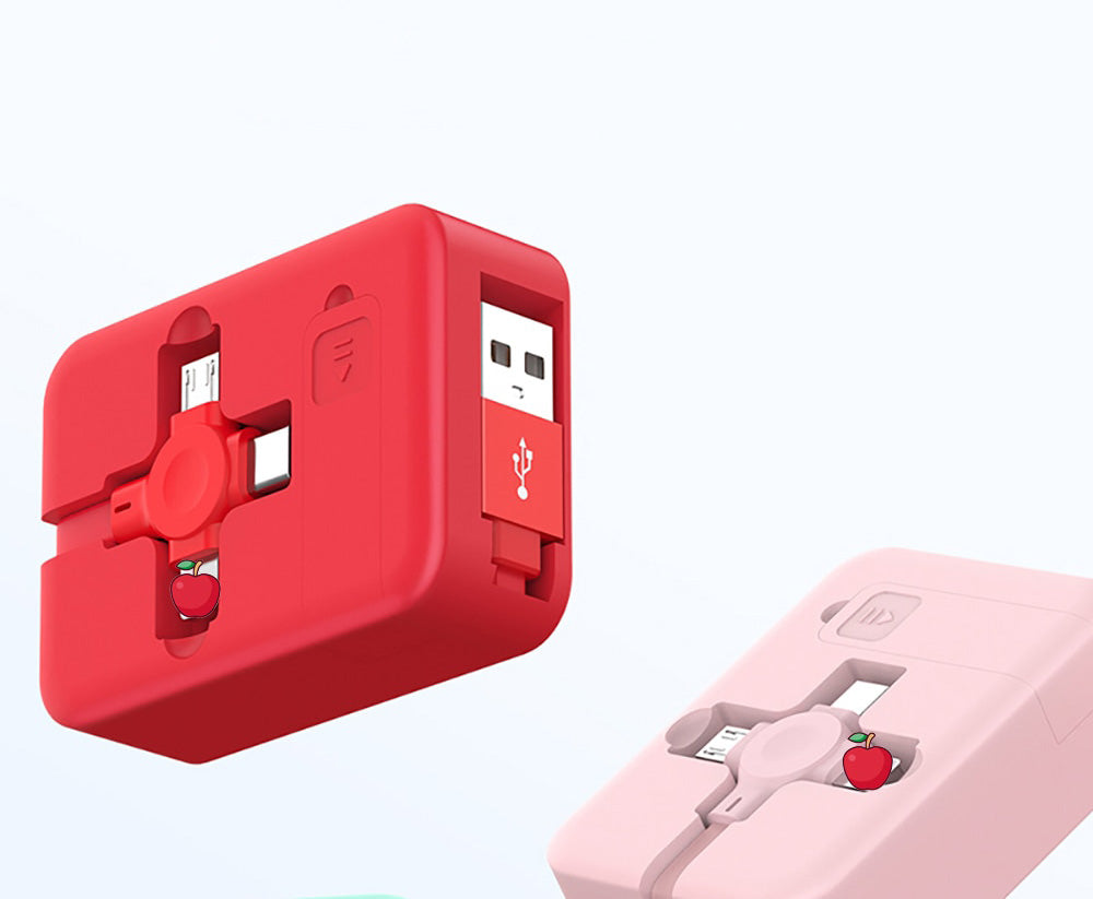 Universell 3-i-1 Teleskopisk Ladekabel med Telefonholder