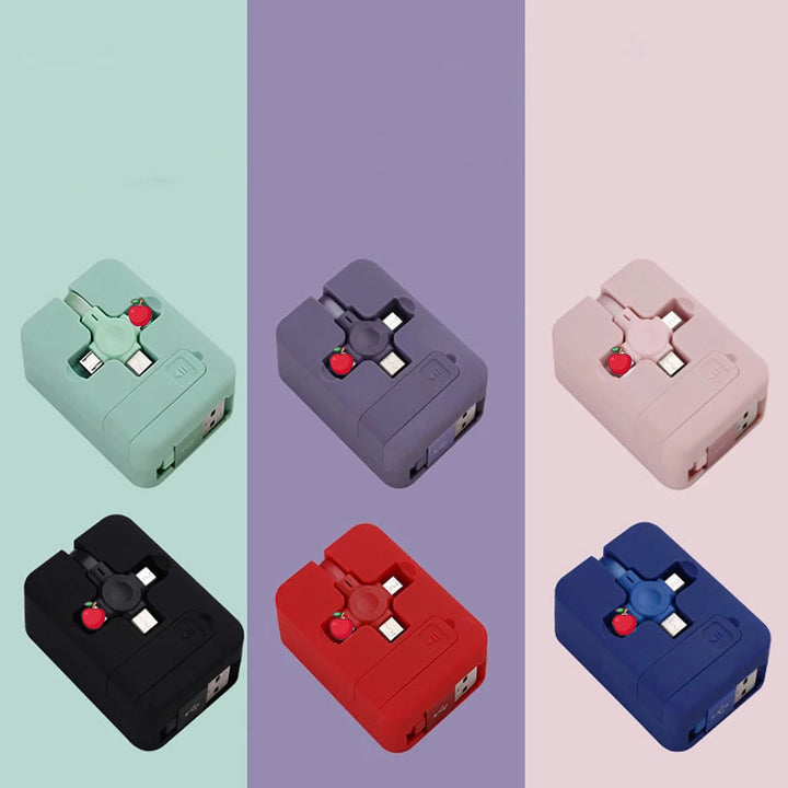 Universell 3-i-1 Teleskopisk Ladekabel med Telefonholder