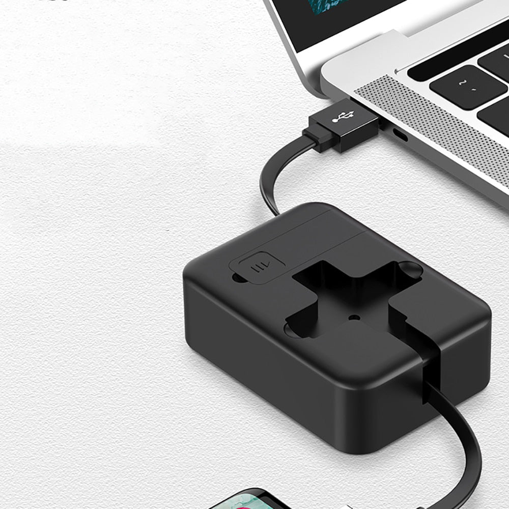 Universell 3-i-1 Teleskopisk Ladekabel med Telefonholder