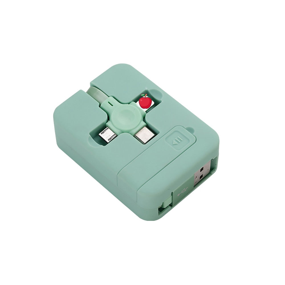 Universell 3-i-1 Teleskopisk Ladekabel med Telefonholder