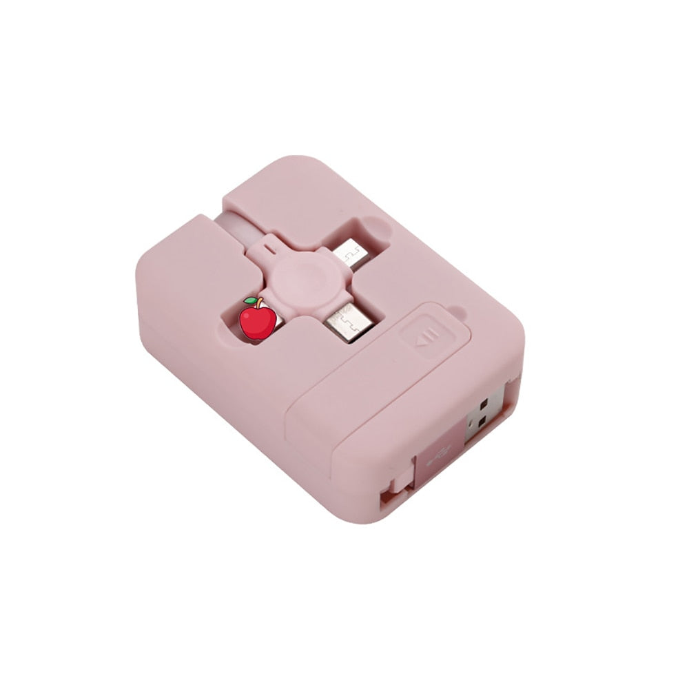Universell 3-i-1 Teleskopisk Ladekabel med Telefonholder