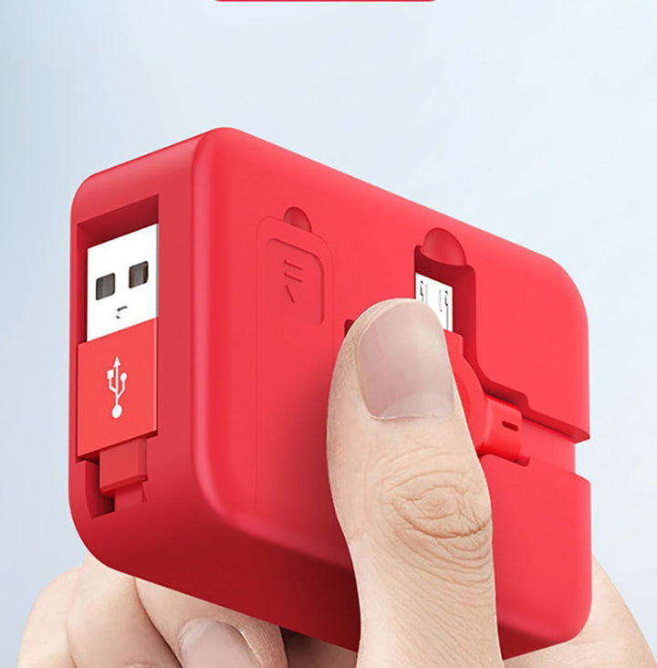 Universell 3-i-1 Teleskopisk Ladekabel med Telefonholder