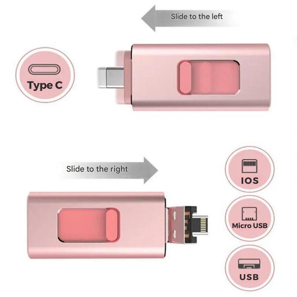 Universell 4-i-1 Flashdrive för Snabb Filoverföring
