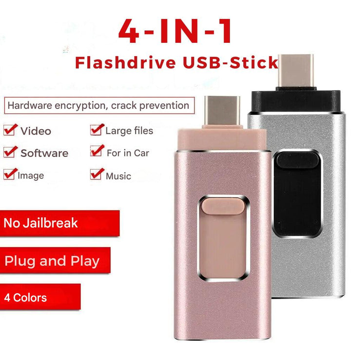 Universell 4-i-1 Flashdrive för Snabb Filoverföring