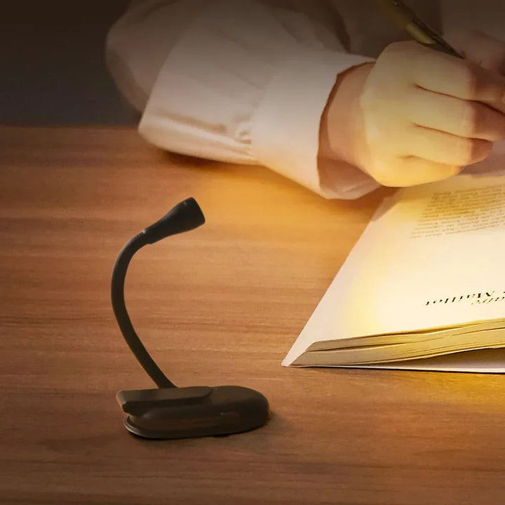 Universell Boklampe med Klämmor och Dimbare Ljus