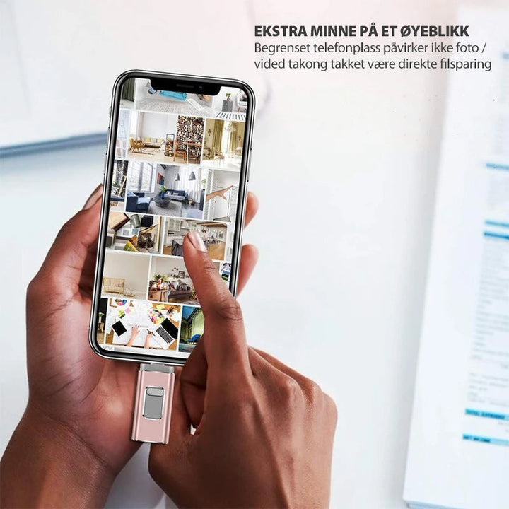 USB-minnepinne för iPhone, iPad och Android - Snabb sikkerhetskopi